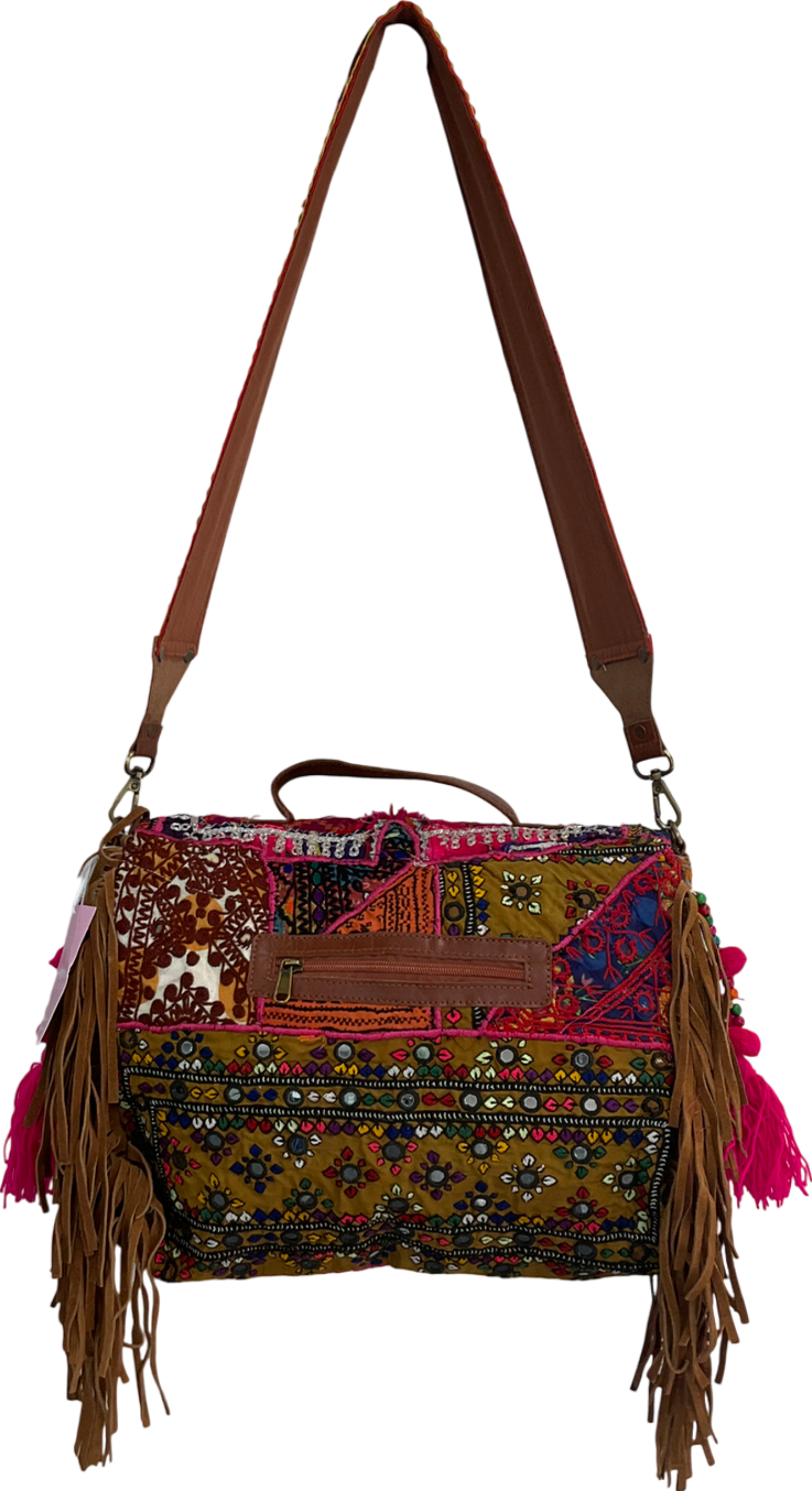 Adorn Accesories Multicoloured Shell Embellished Beaded Cross Body Bag One Size