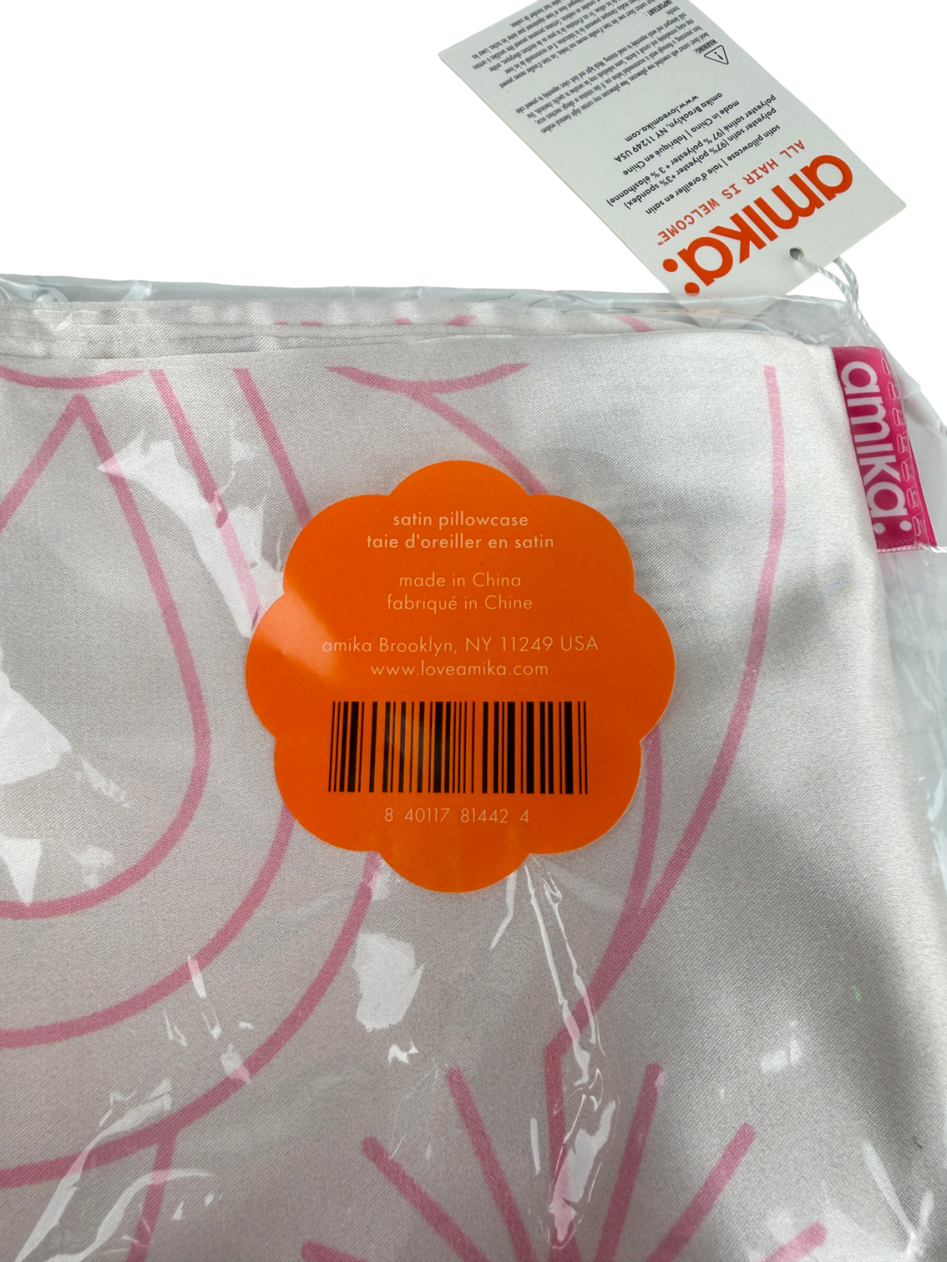 Amika Cream White And Pink Abstract Pillow Case One Size