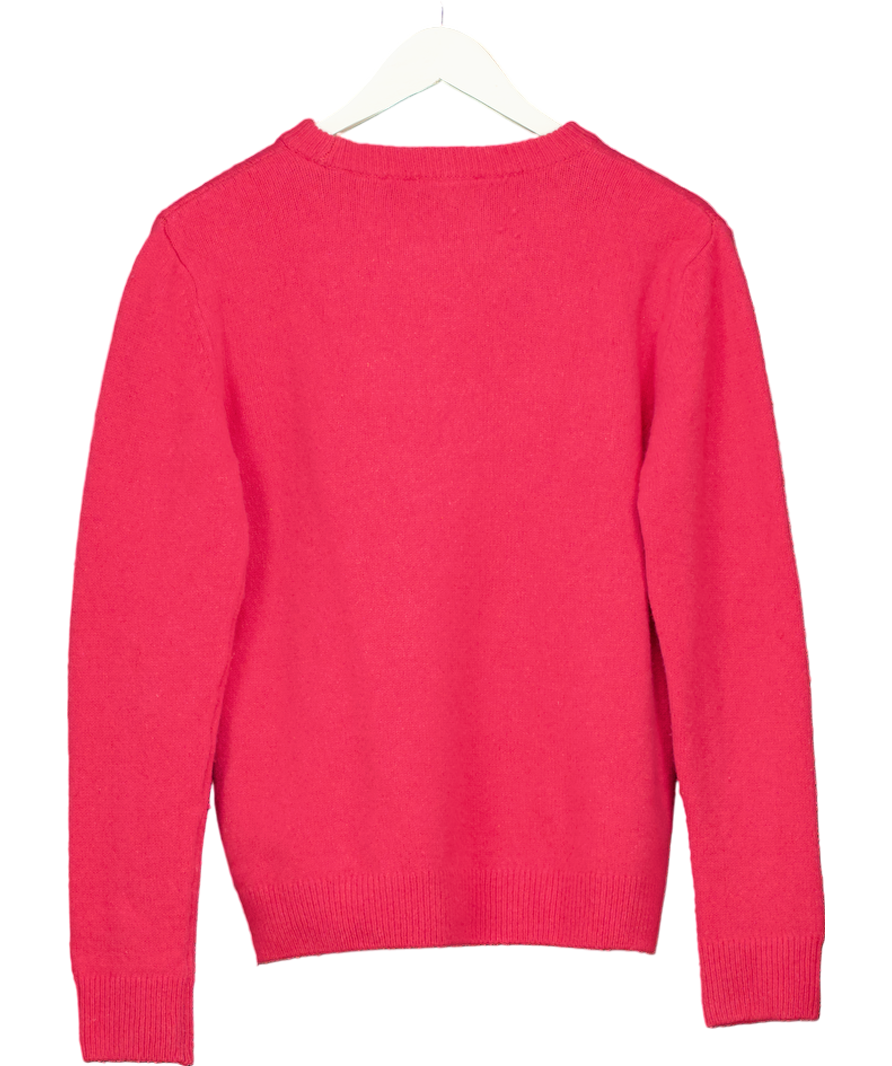 ZARA Red Cashmere Wool Blend Knitted Jumper UK M