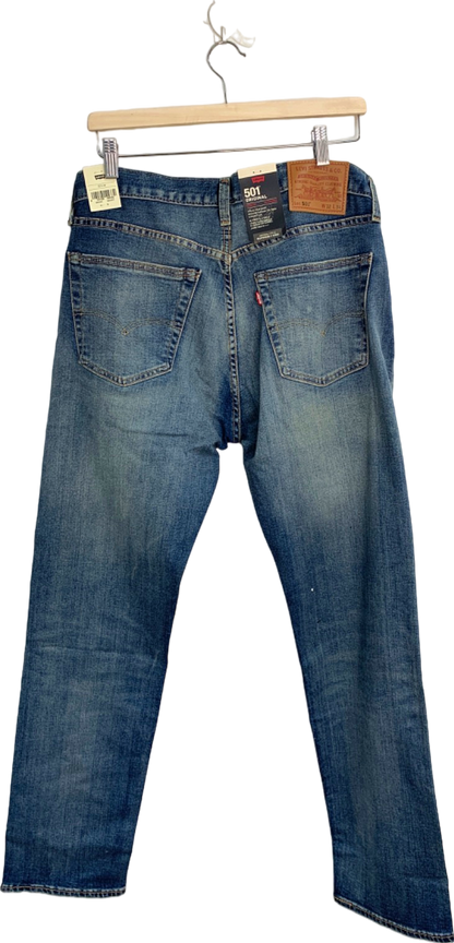 Levi's Blue 501 Original Fit Stretch Jeans W 32 L 34