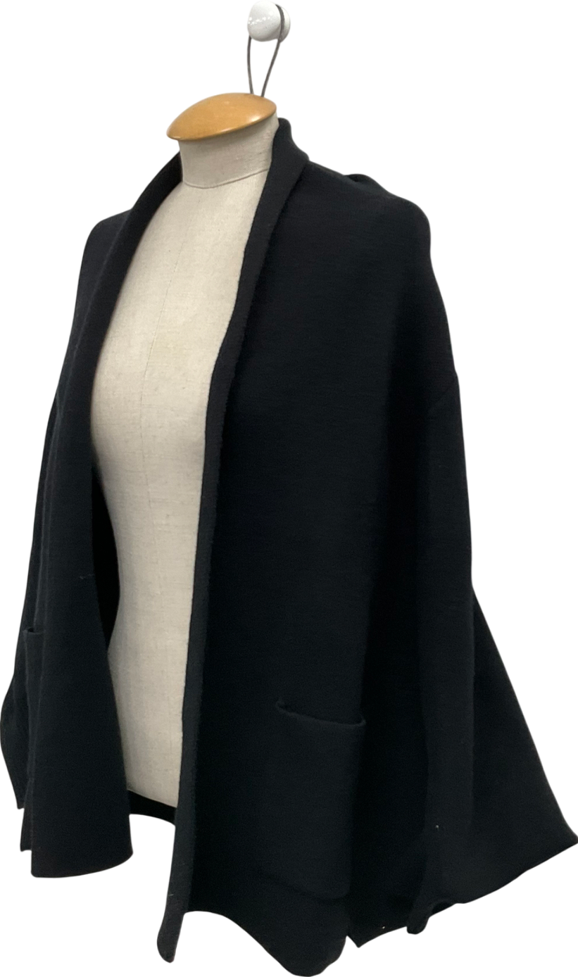 Look by M Black Pocket Shrug Cape Cardigan One Size