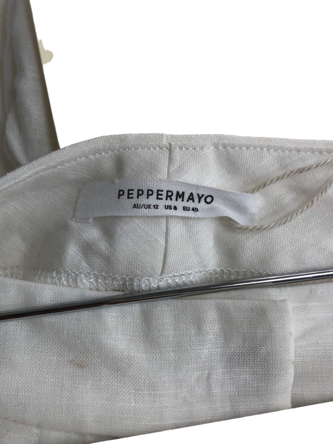 pepper mayo White Tiona Linen Shorts UK 12