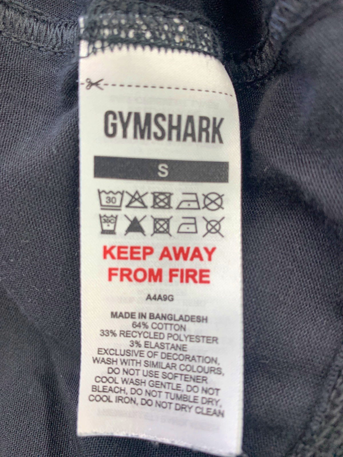 Gymshark Black Training T-Shirt Small