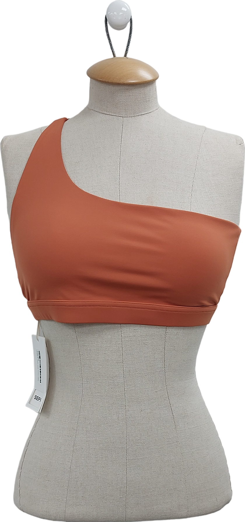 Sefi Orange Asymmetric Sports Bra UK M