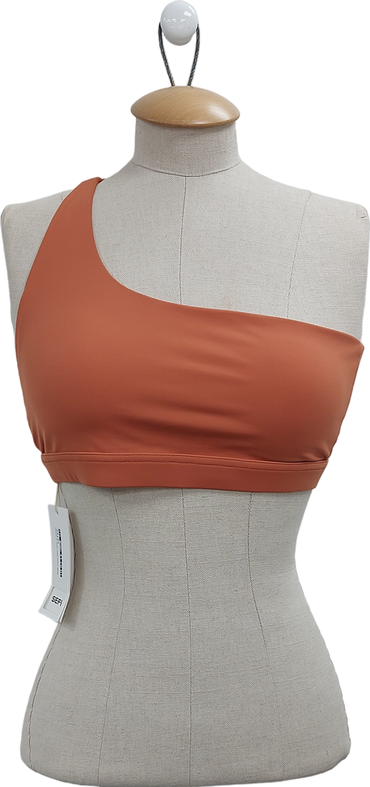 Sefi Orange Asymmetric Sports Bra UK M