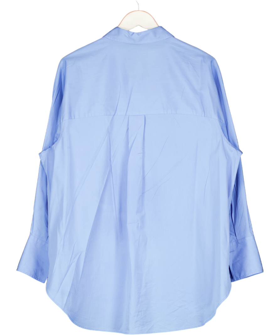 ME + EM Chambray Blue Oversized Shirt Cotton Poplin UK 14