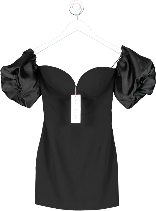 ronny kobo Black Andrea Off-the-shoulder Faille Mini Dress UK XS