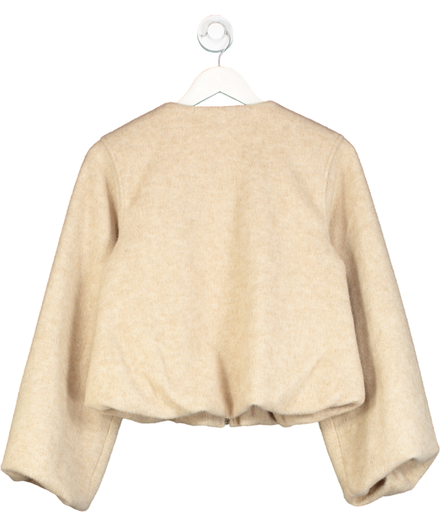 4th & Reckless Beige Wool Bomber Jacket- Sammy UK 8