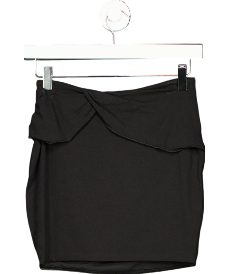 Oh Polly Modal Twist-front Mid-rise Mini Skirt In Black UK M