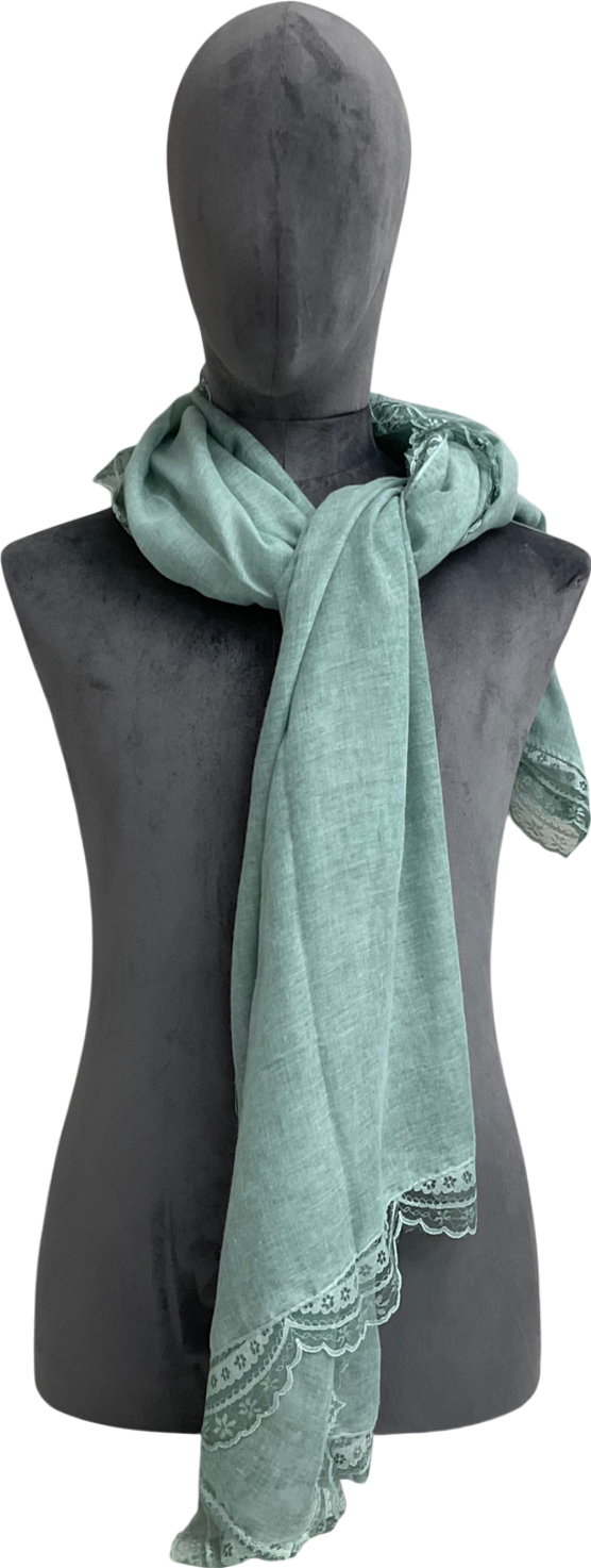 Free People Blue Lovelace Washed Scarf One Size