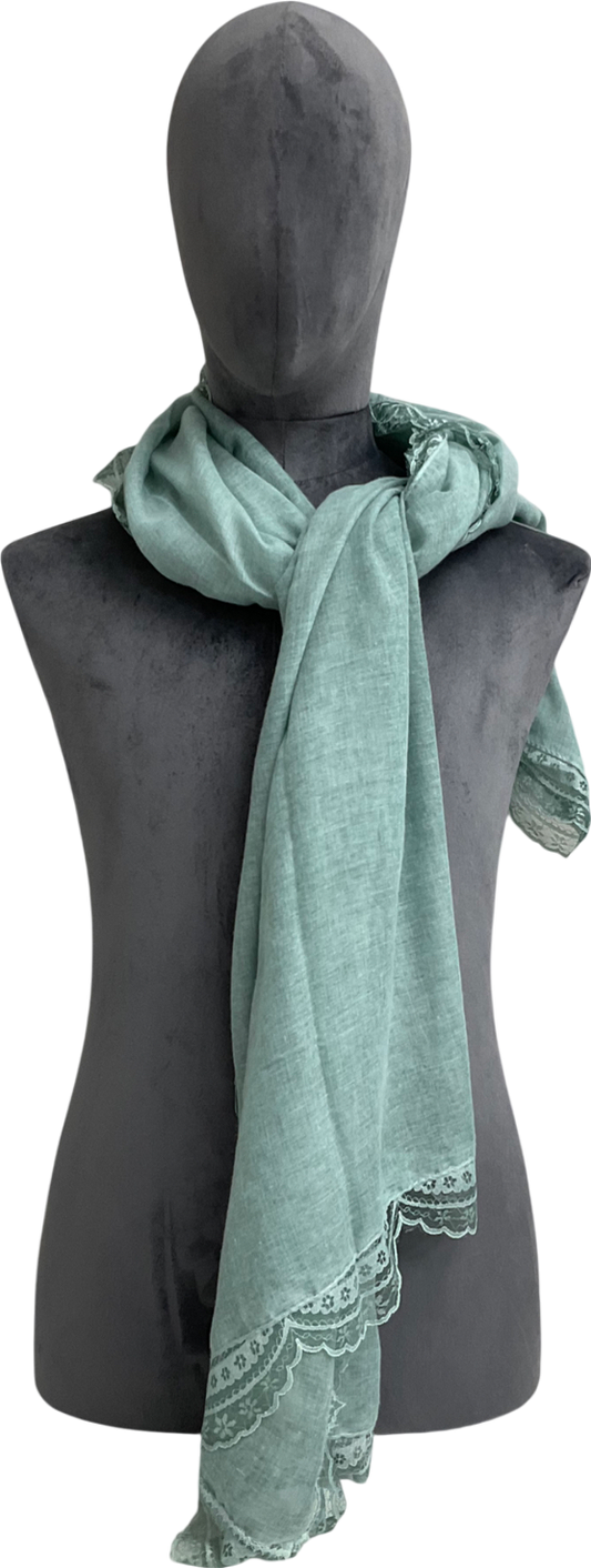 Free People Blue Lovelace Washed Scarf One Size