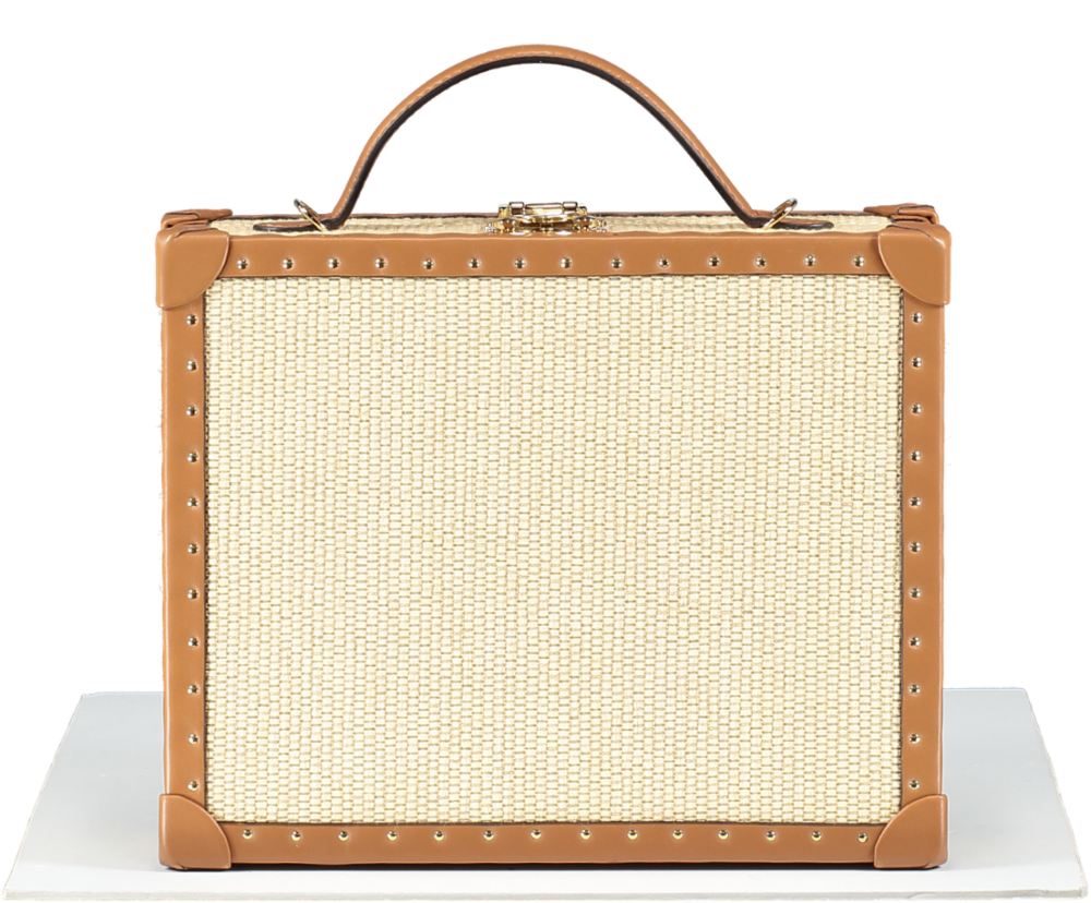 Tanner Krolle x Aerin Luxury Wicker Vanity Bag With Leather Shoulder Strap