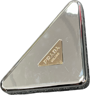 Prada Beauty Silver Metallic Triangle Clutch Bag