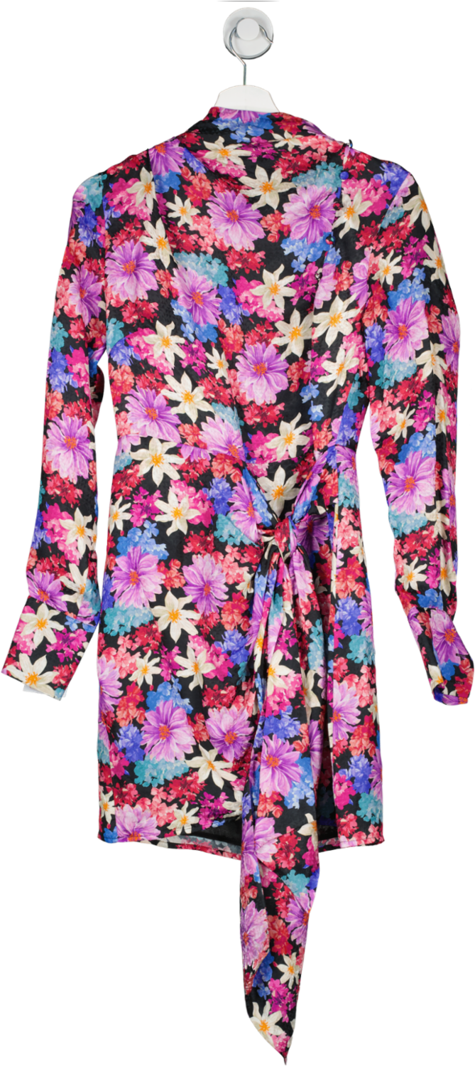 Pinko Multicoloured Floral Print Wrap Mini Dress UK 10
