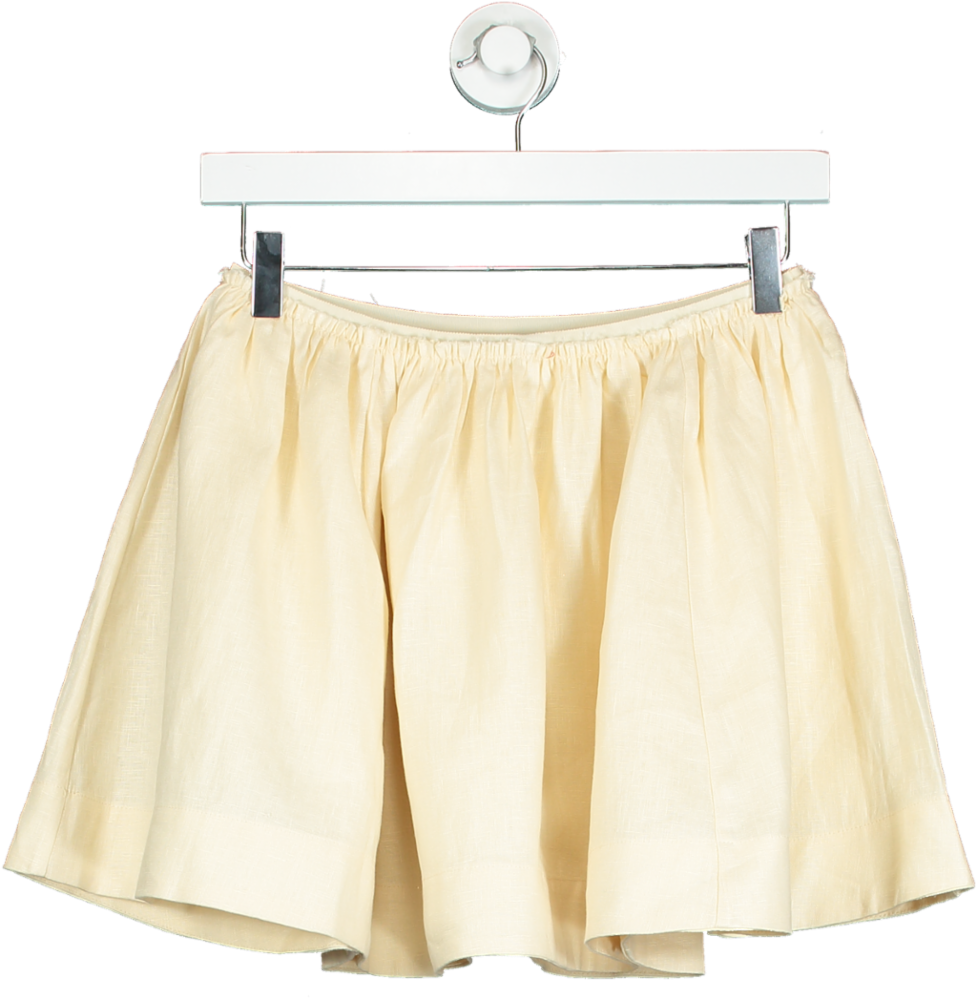 Reformation Yellow Buttermilk Linen Mini Skirt UK S