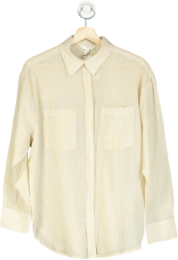 H&M Beige Striped Shirt UK S