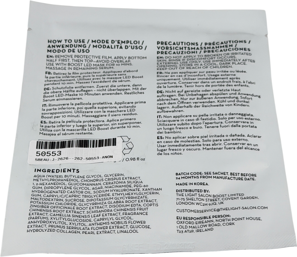 Boost Hydrogel Face Mask One size