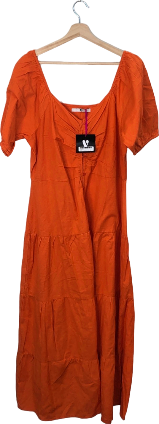 V By Very Orange Maxi Dress UK 18