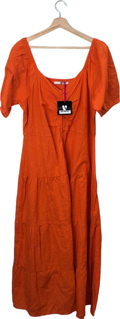 V By Very Orange Maxi Dress UK 18