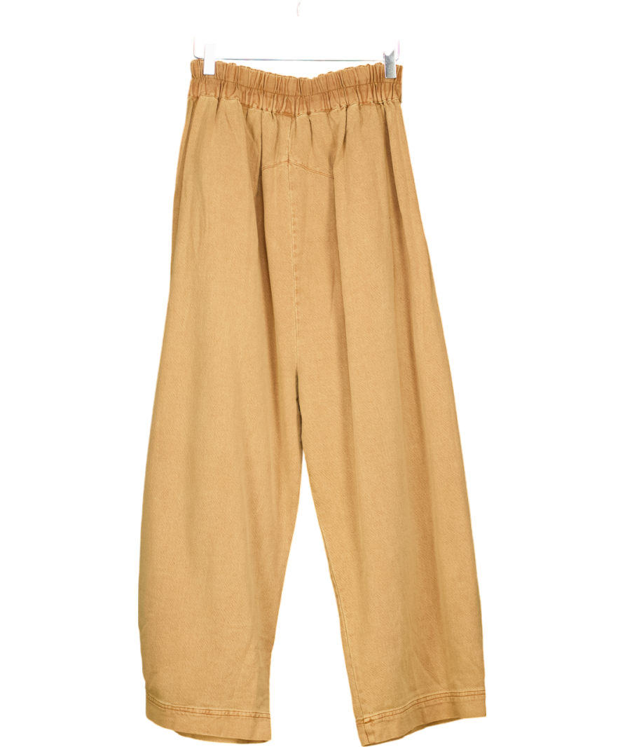 Free People Brown Cool Harbor Wide-leg Trousers UK XS