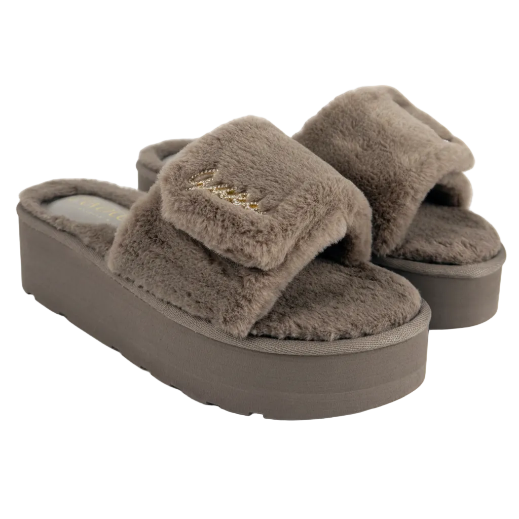 Guess Brown Faux Fur Sandal UK 6 EU 39