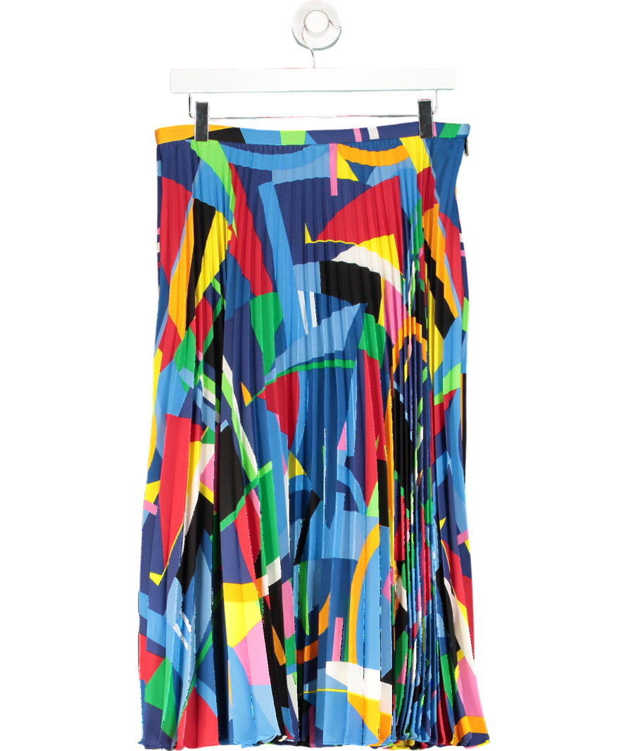 Ralph Lauren Multicoloured Suzu Abstract Print Pleated Skirt UK 12