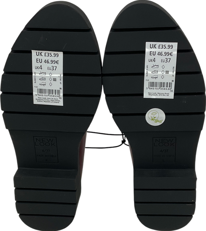 New Look Red Wide Fit Loafers UK 4