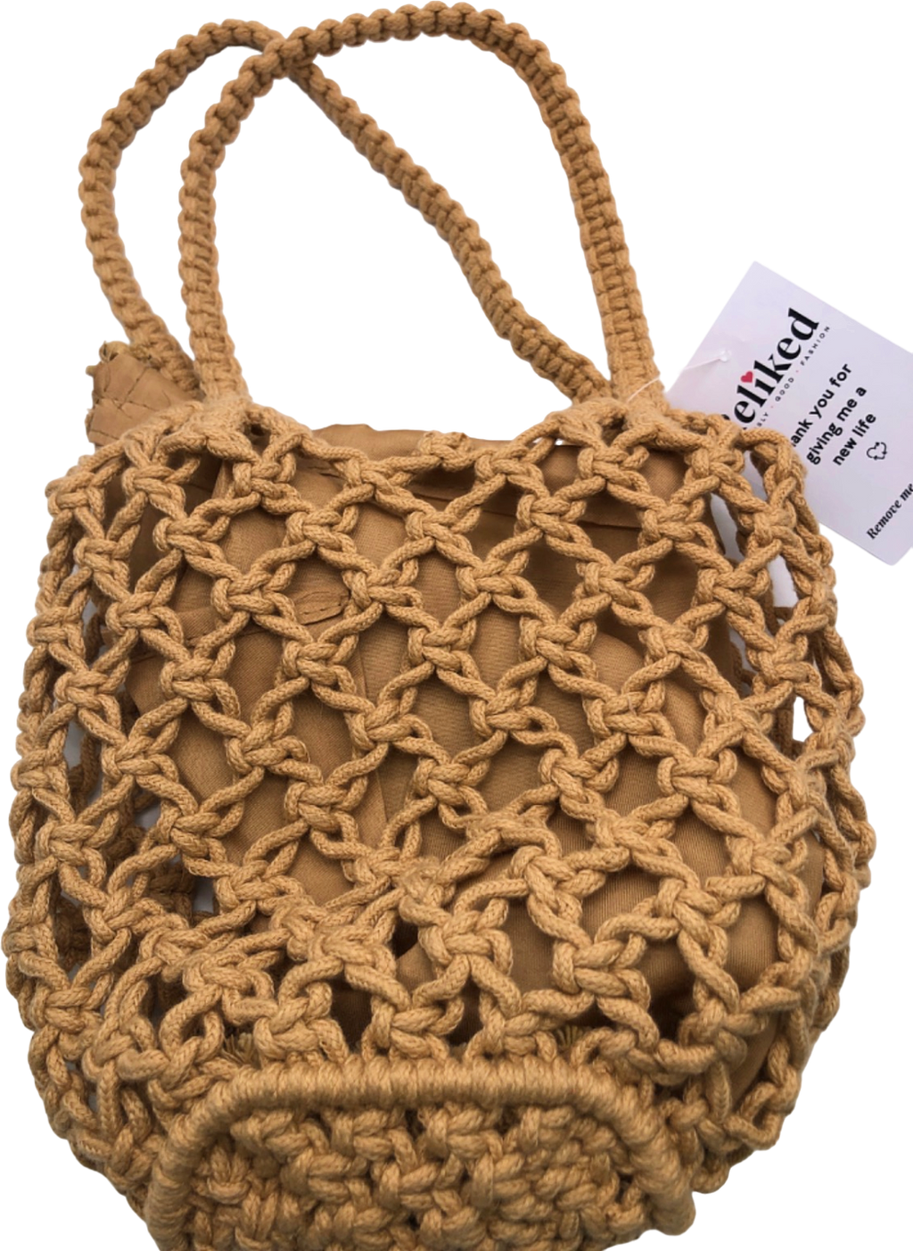 Tan Woven Shoulder Bag One Size