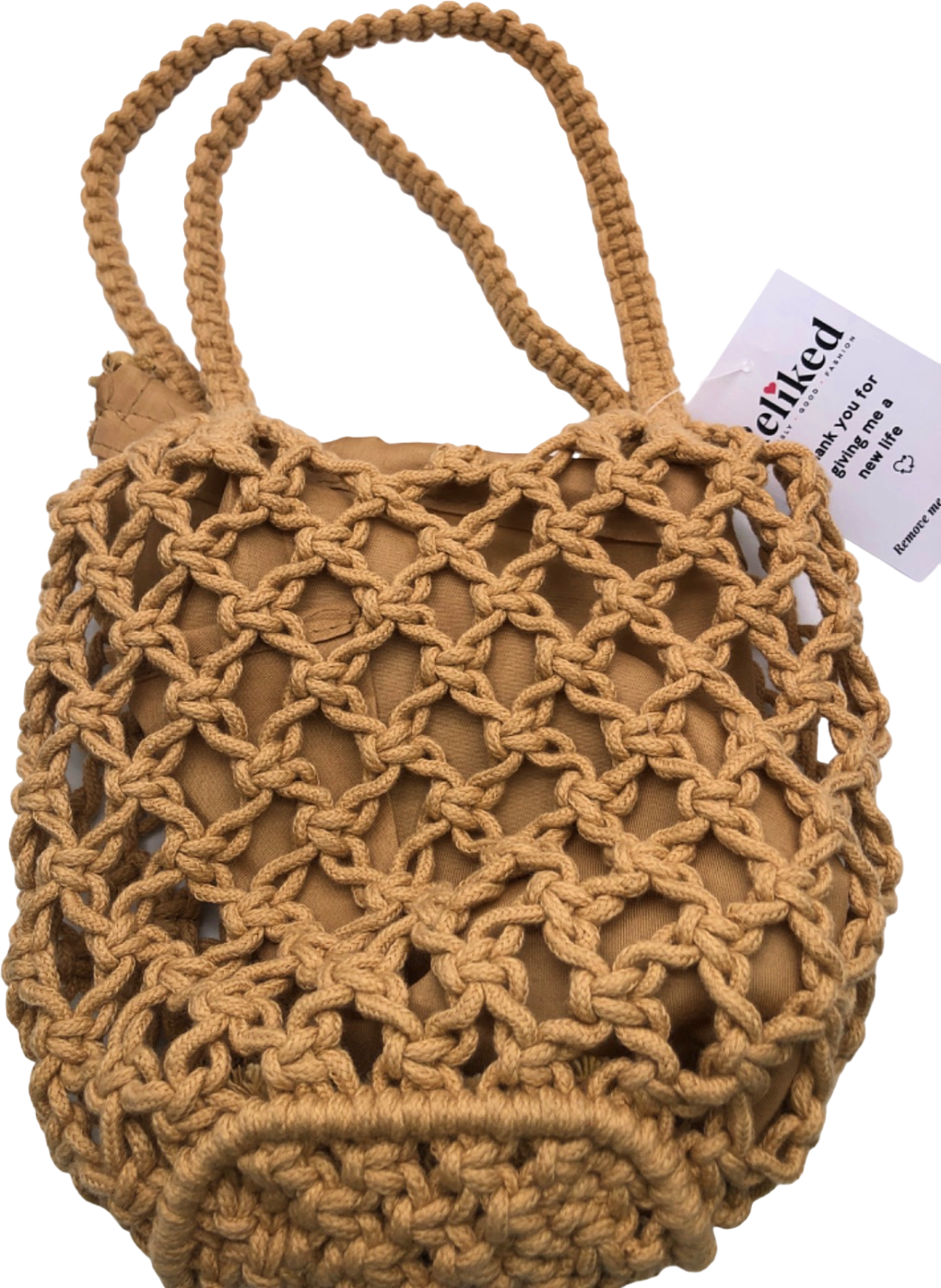 Tan Woven Shoulder Bag One Size