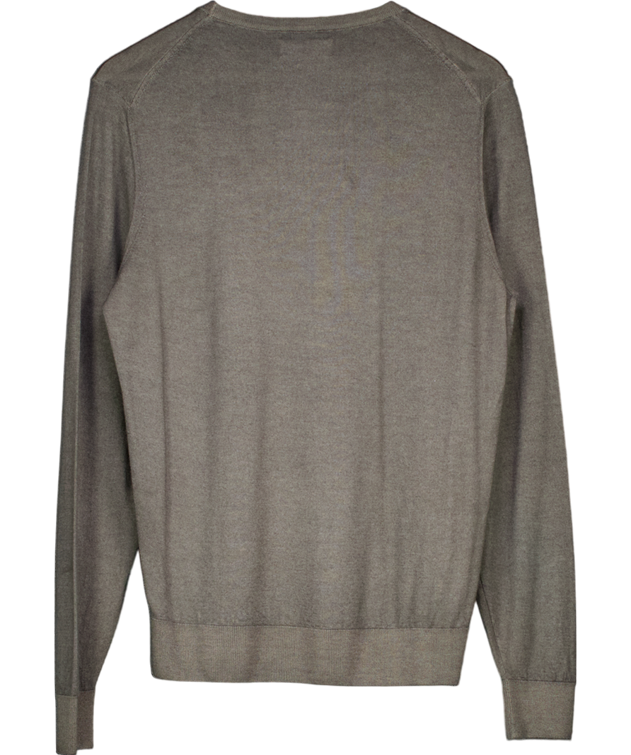 Falconeri Grey / Green Round-neck Ultrafine Cashmere Jumper UK S