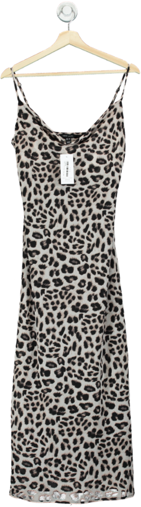 New Look Leopard Print Cowl Neck Midi Dress UK 12
