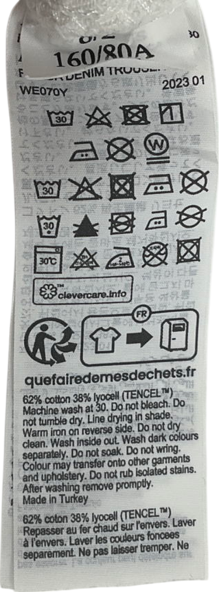 All Saints White Frieda Denim Cargo Trousers UK 6