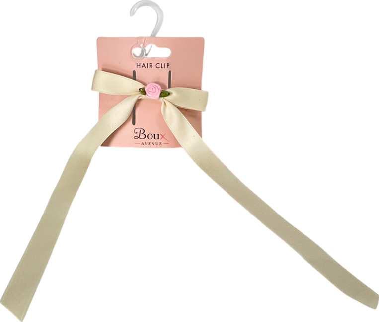 boux avenue Cream Rosebud Satin Bow Hair Clip One Size