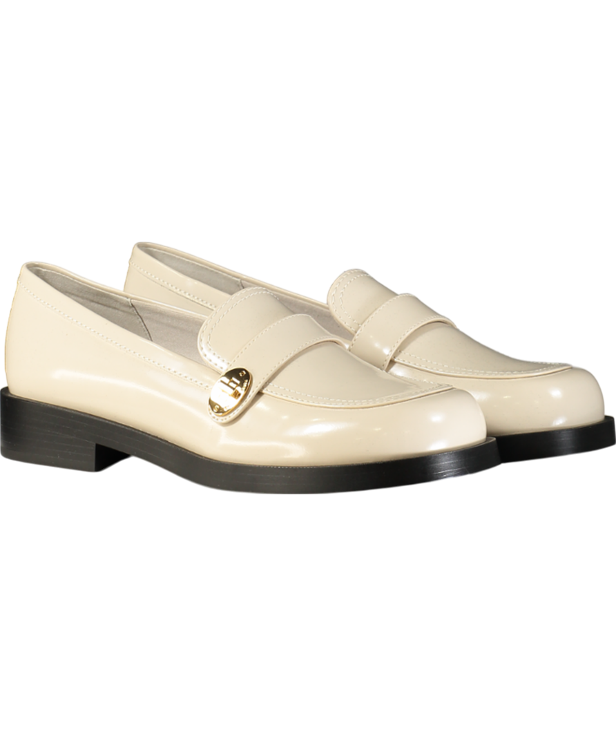 Charles & Keith Cream Hettie Metallic Buckle Strap Loafers UK 6 EU 39 👠