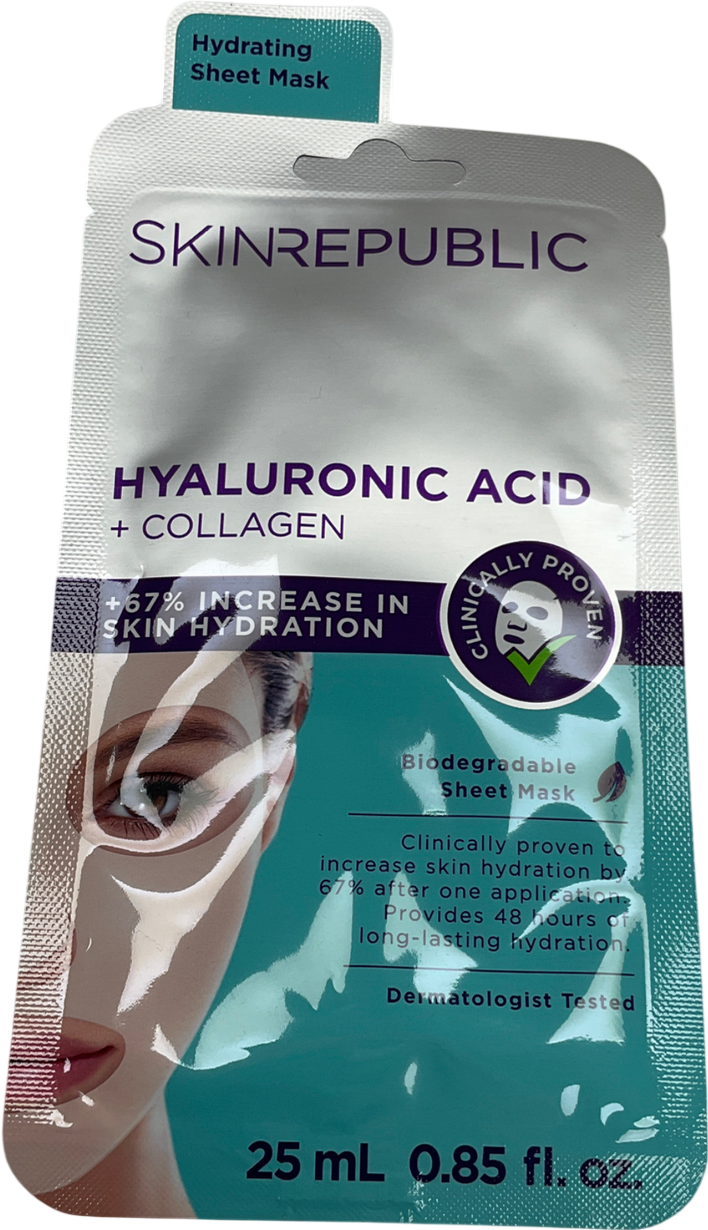 Skin Republic Hyaluronic Acid + Collagen Face Sheet Mask 25ml