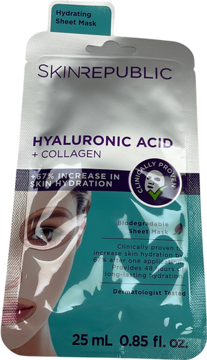 Skin Republic Hyaluronic Acid + Collagen Face Sheet Mask 25ml