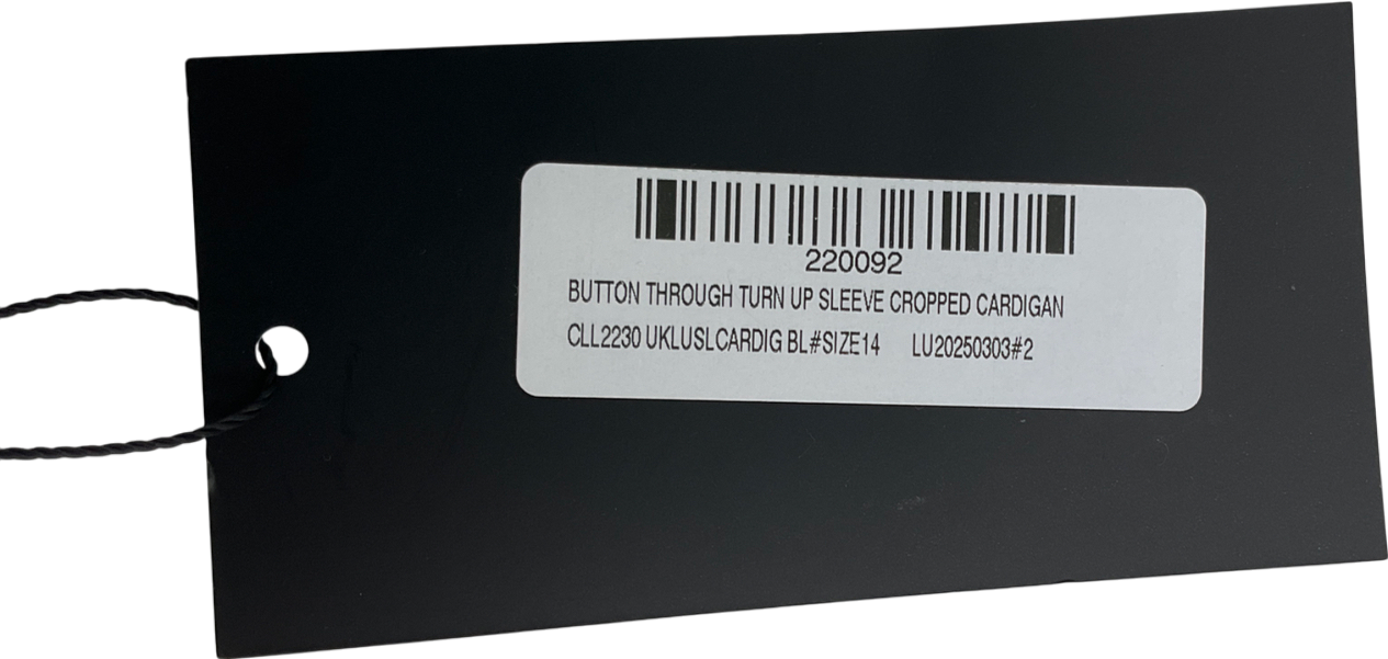 Ego Blue Button Through Turn Up Sleeve Cropped Cardigan And Shorts Set UK 14