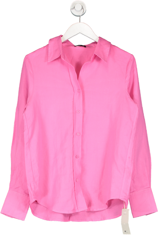 SHEIN Pink Linen Shirt UK XS