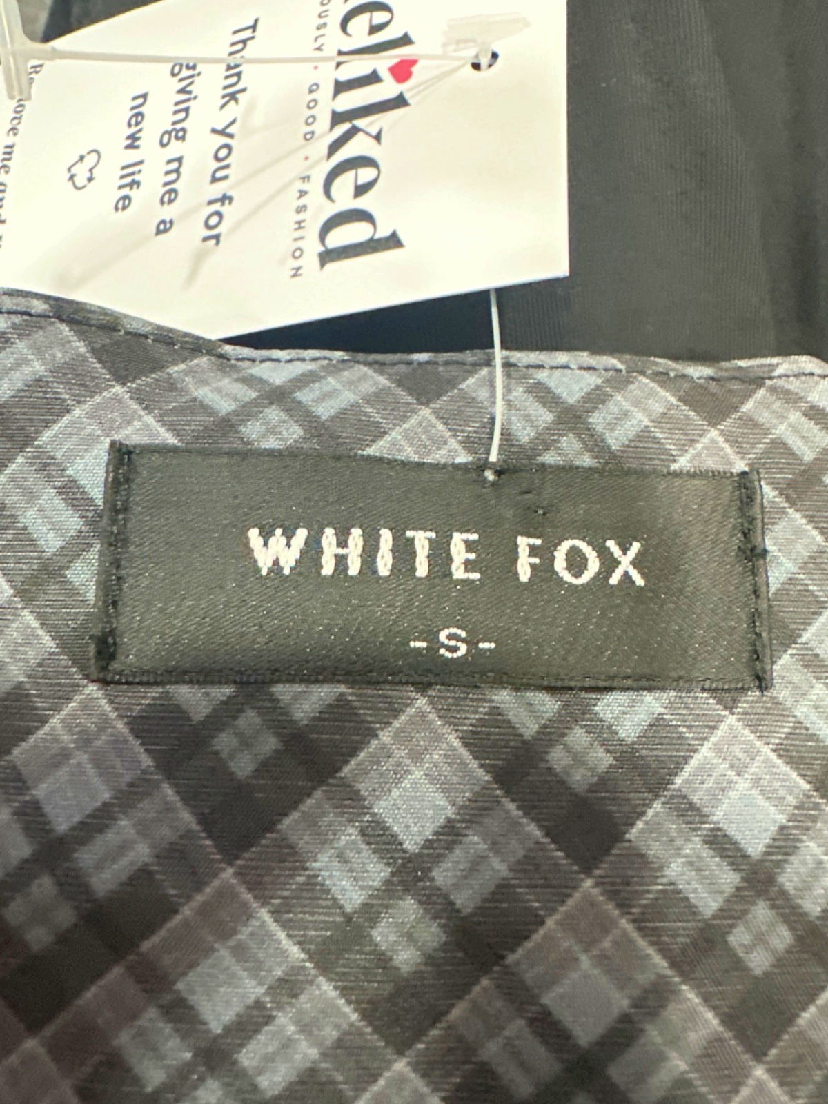 White Fox Grey Plaid Wrap Front Trousers UK S