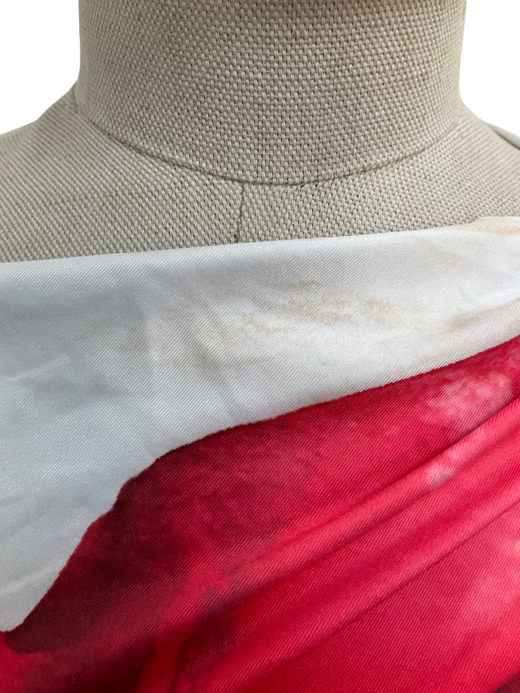 Ego White Large Floral Print Asymmetric Top UK M