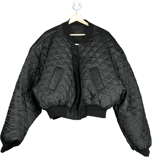 DRL Black Cropped Bomber Jacket UK One size