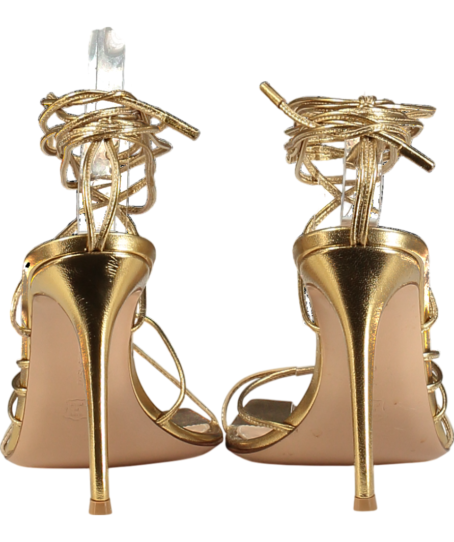 Gianvito Rossi Gold 105 Metallic Leather Sandals UK 5.5 EU 38.5 👠