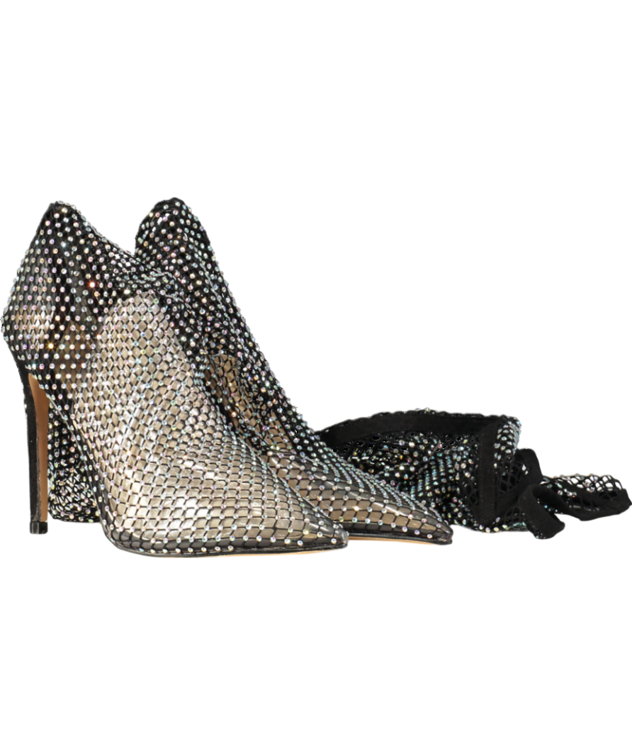 Ego Black Mesh Diamante Over The Knee Boots UK 5 EU 38 👠