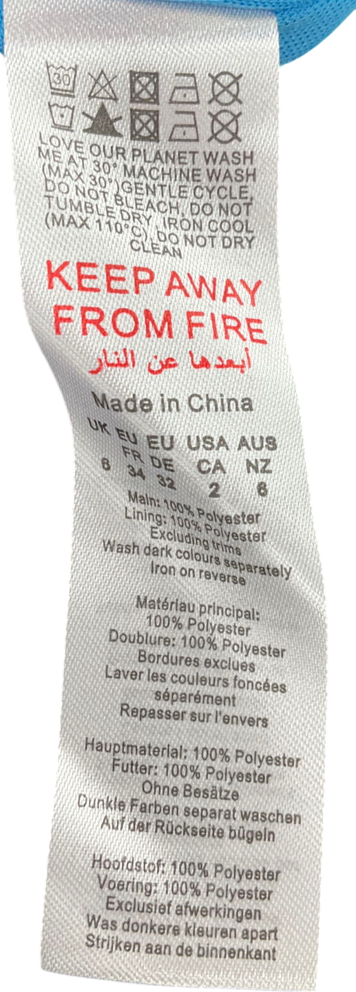 Misspap Blue Ruched Side Mini Skirt UK 6