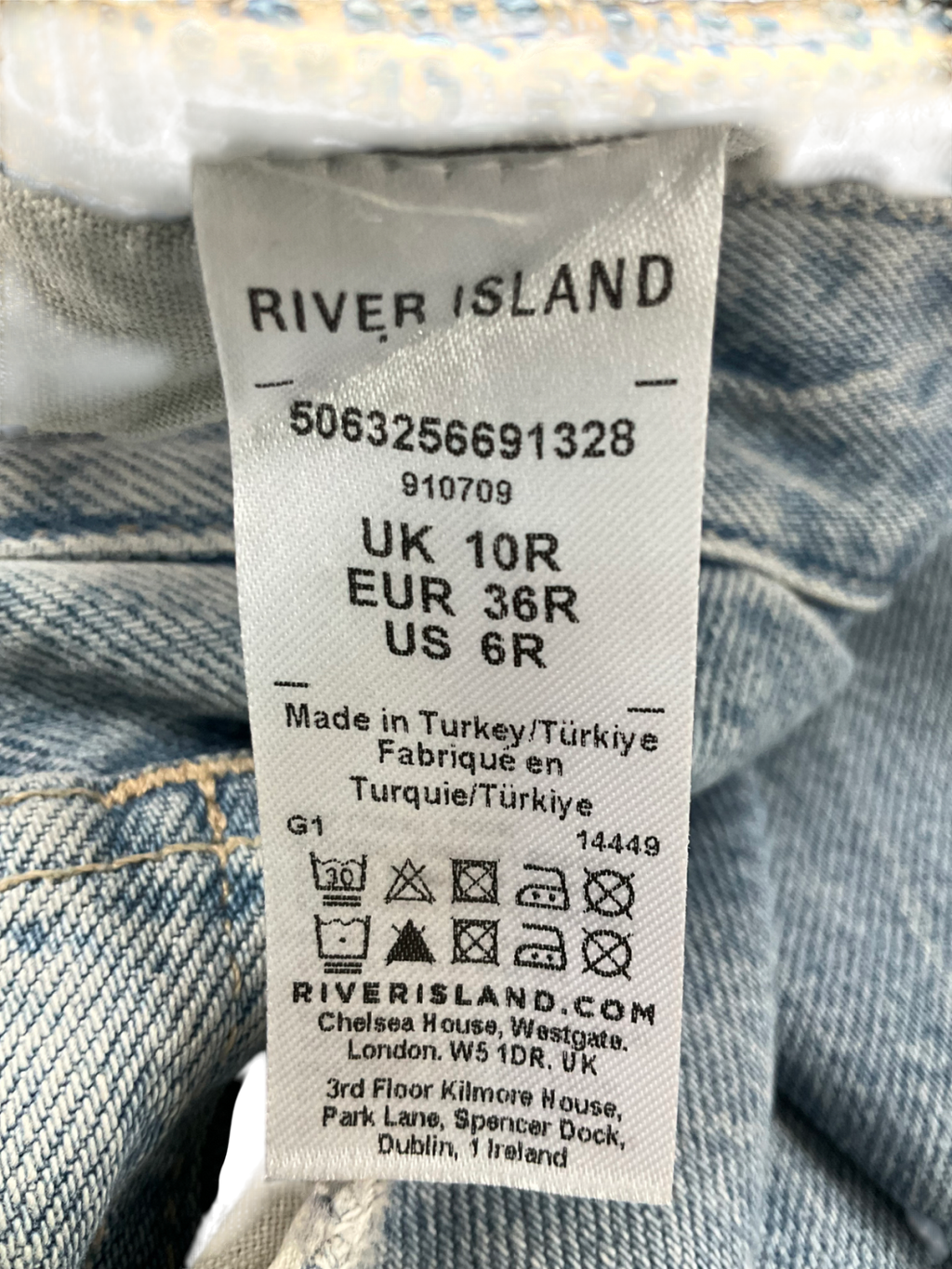River Island Blue Relaxed Fit Jeans UK 10