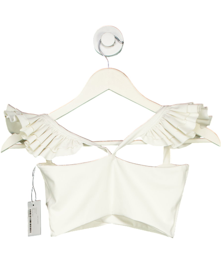 Port De Bras White Cross Crop Top UK XS