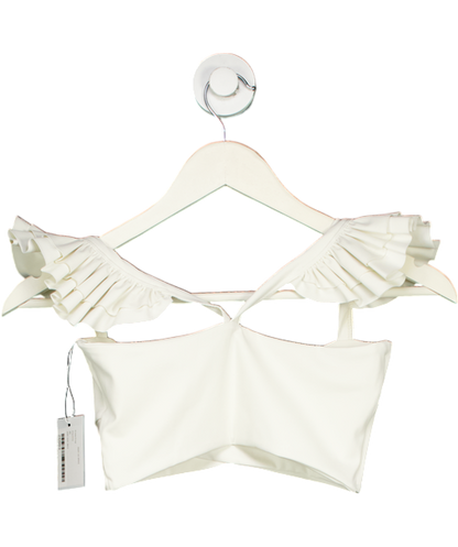 Port De Bras White Cross Crop Top UK XS