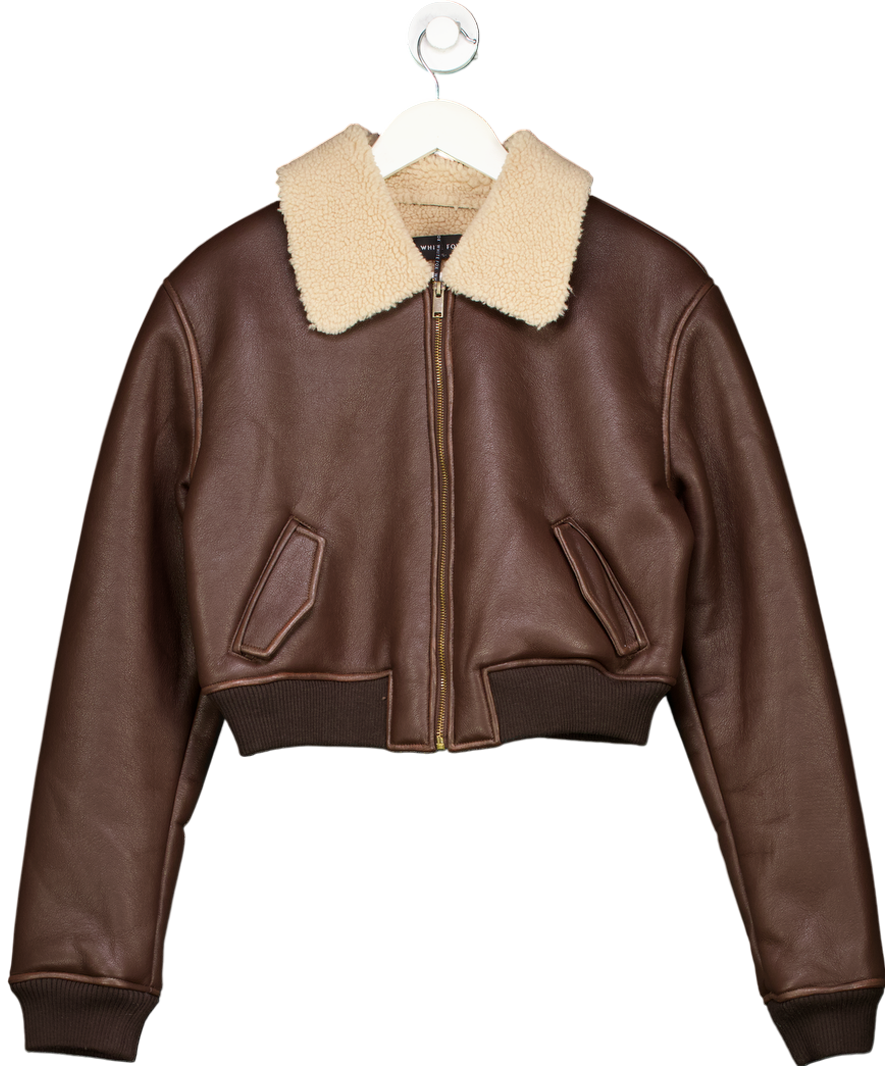 White Fox Brown For The People Bomber Jacket UK M/L