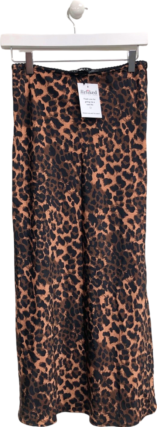Lioness Leopard Print Midi Skirt UK XS