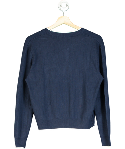 MANGO Blue Cardigan With Contrasting Trims UK S